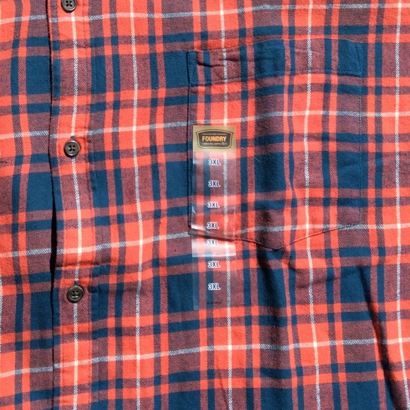 Foundry Men’s Plaid Checks Flannel 3XL 3XLT 4XL - Picture 4 of 7